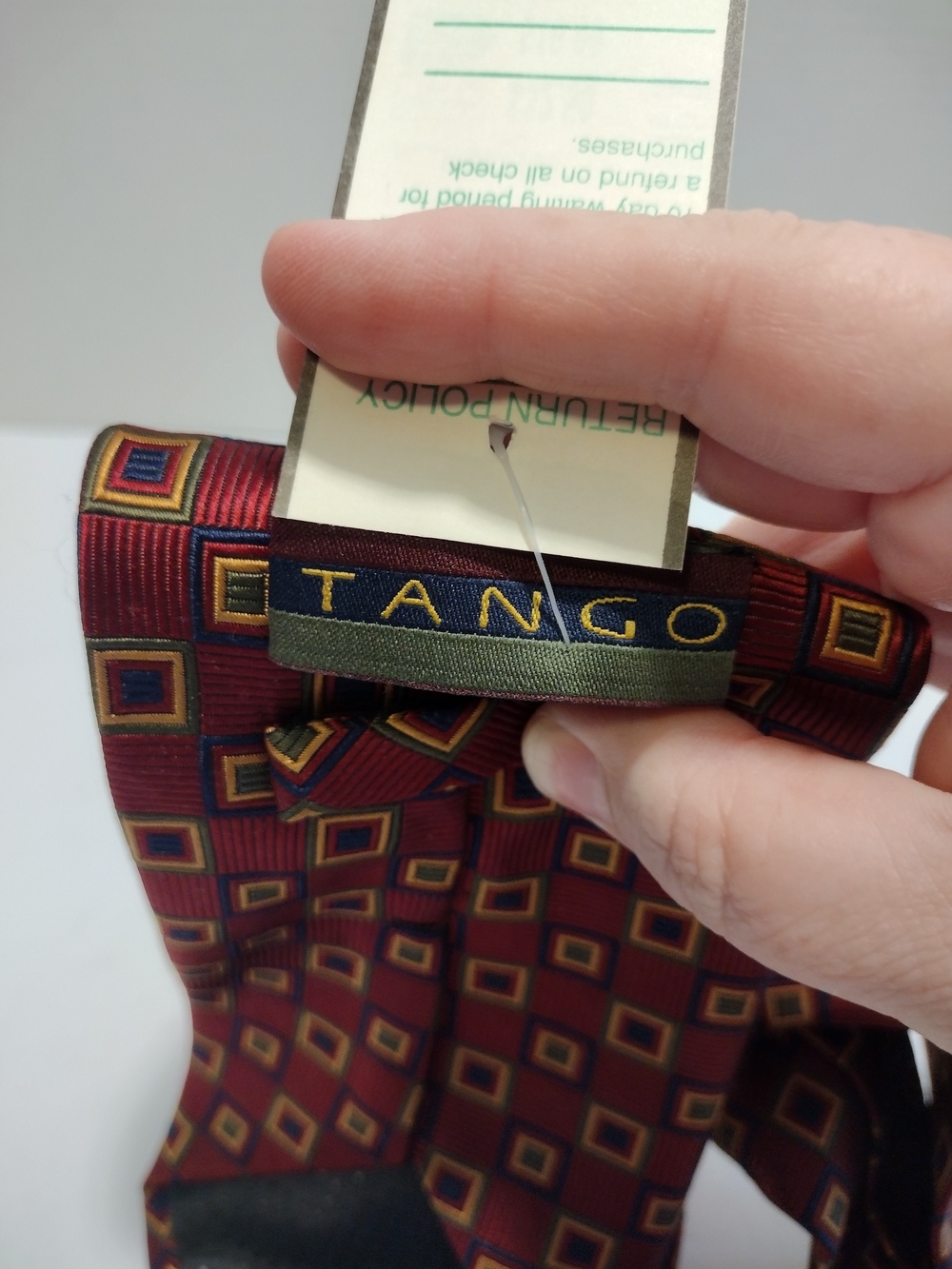 Tango Geometric Pattern Silk Tie - Picture 4 of 6